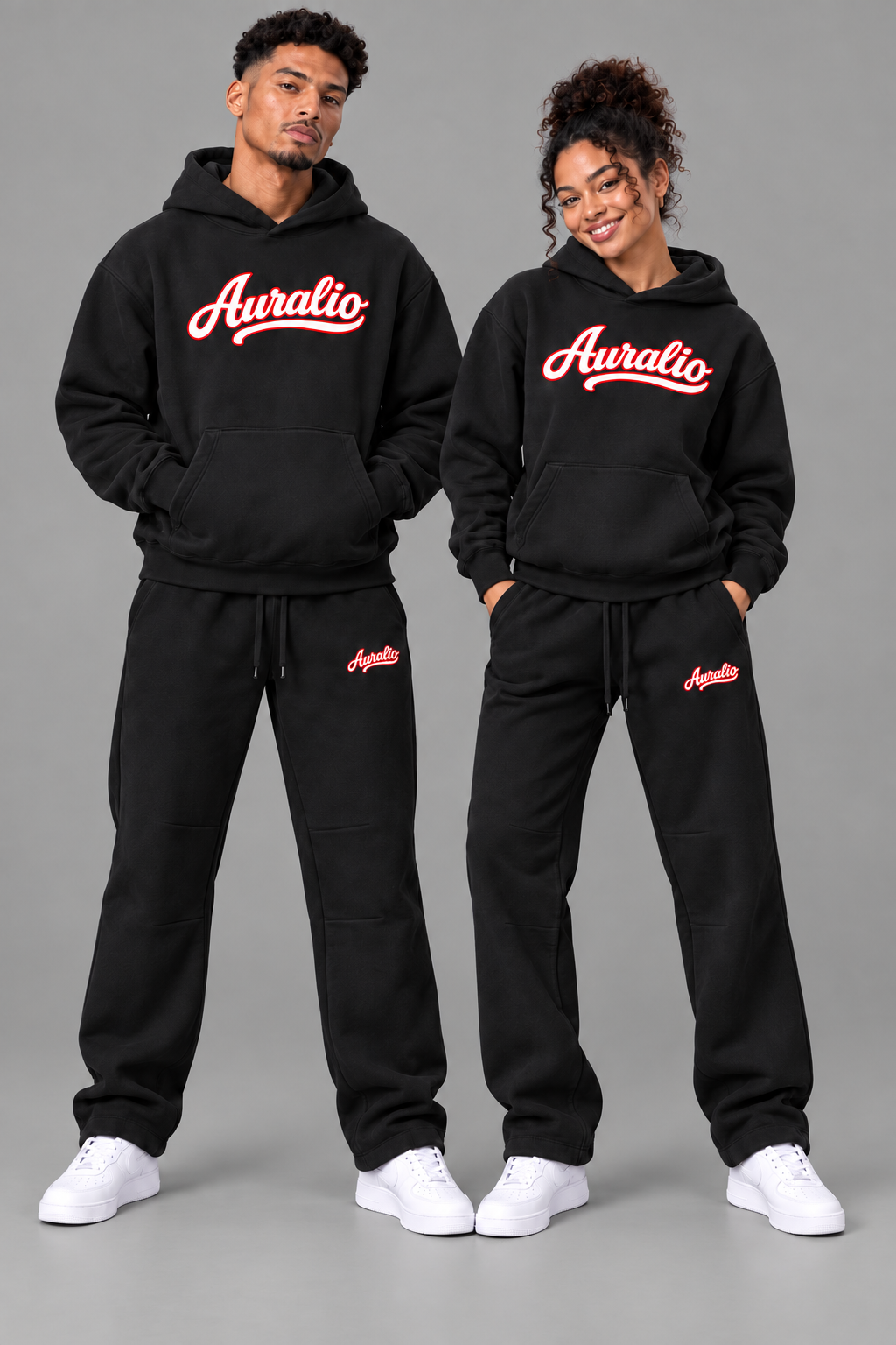 Auralio Black Tracksuits