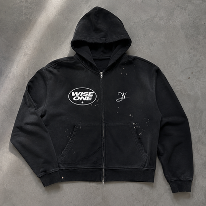 Black Faded Mens Hoodie