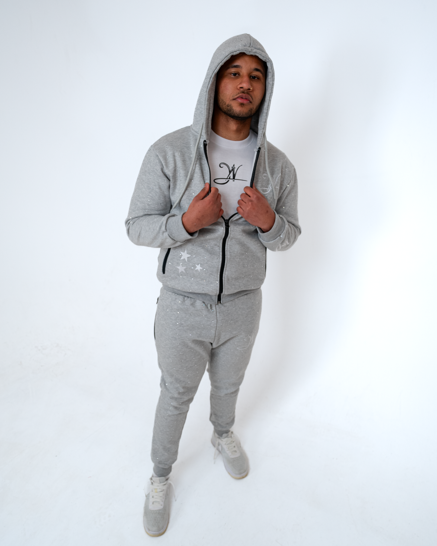 1of1 Grey Rhinestone Tracksuit