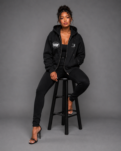 Black Faded Womens Hoodie