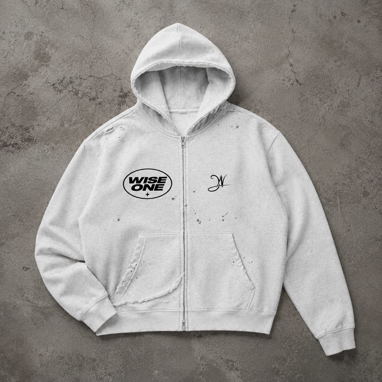 Grey Faded Mens Hoodie