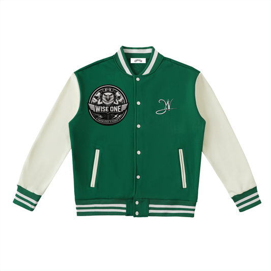 Green "Knowledge Is Power" Varsity Jacket